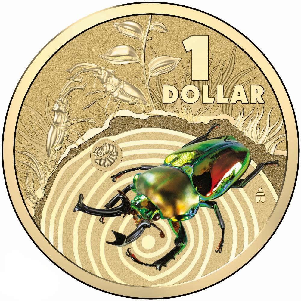 2014 $1 Bright Bugs Series Unc Coin in Card